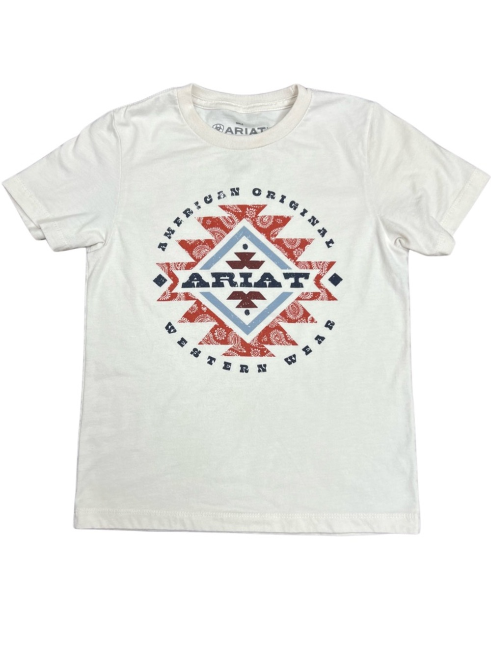 Ariat Girls Small Buckle Exclusive Western Graphic Tee Shirt White